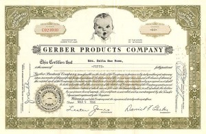 Gerber Products Co. - Baby Food and Baby Products Company Stock Certificate